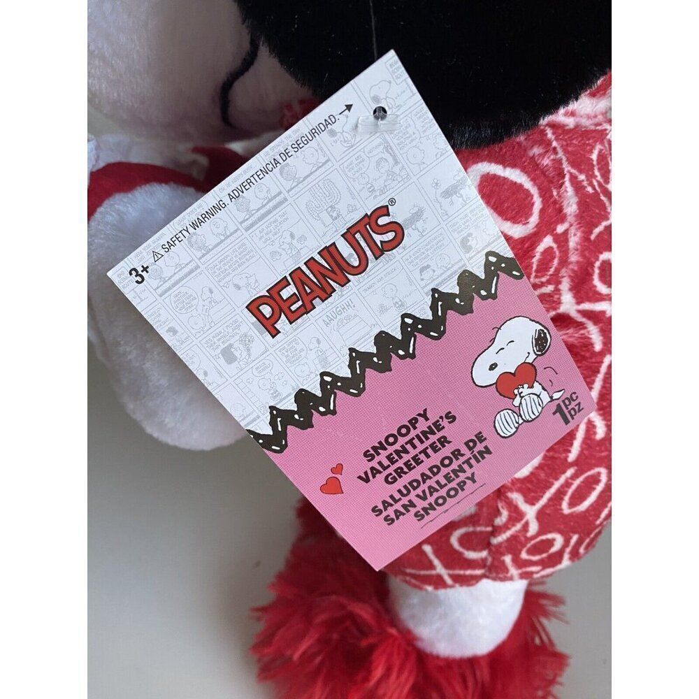 Peanuts SNOOPY Valentines Greeter Heart Pajamas And Slippers Hat Hugs Kisses NEW - Picture 4 of 13